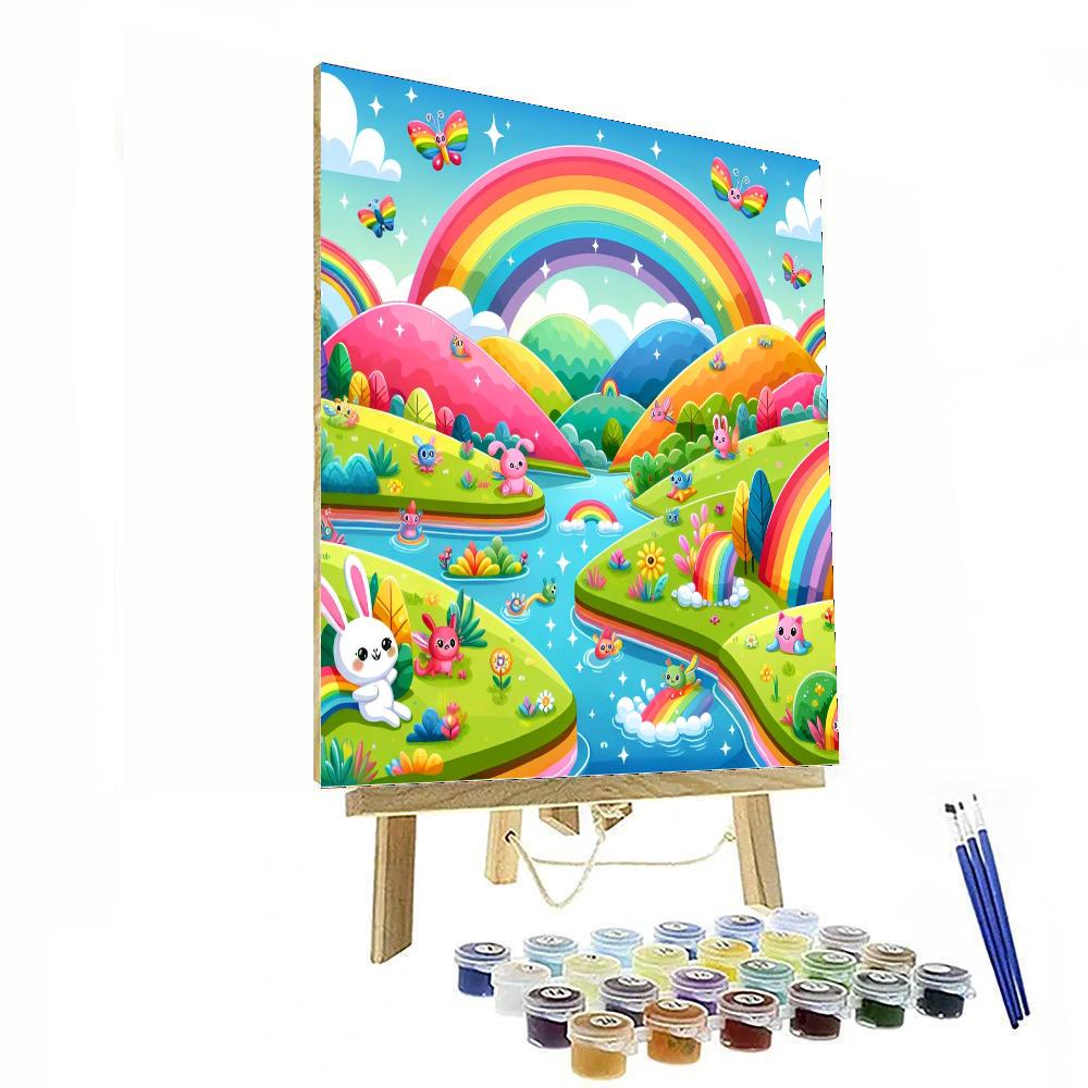 Colorful Rainbow Valley Painting Number Kit