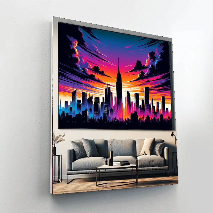 City Skyline Dusk DIY Paint By Numbers