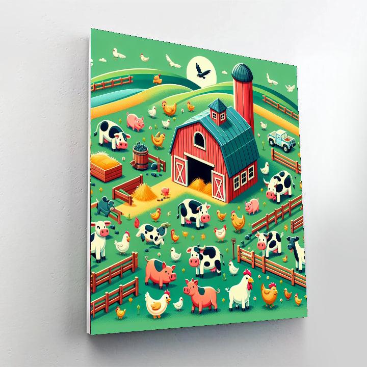 Kooky Farm Number Painting