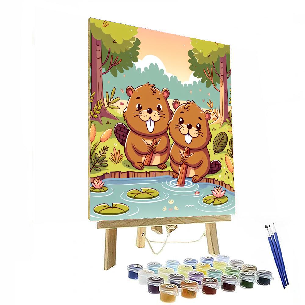 Bubbling Beavers Number Painting