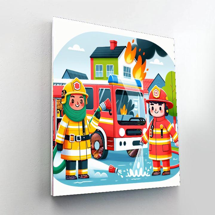 Firefighter Fun Paint By Numbers Art