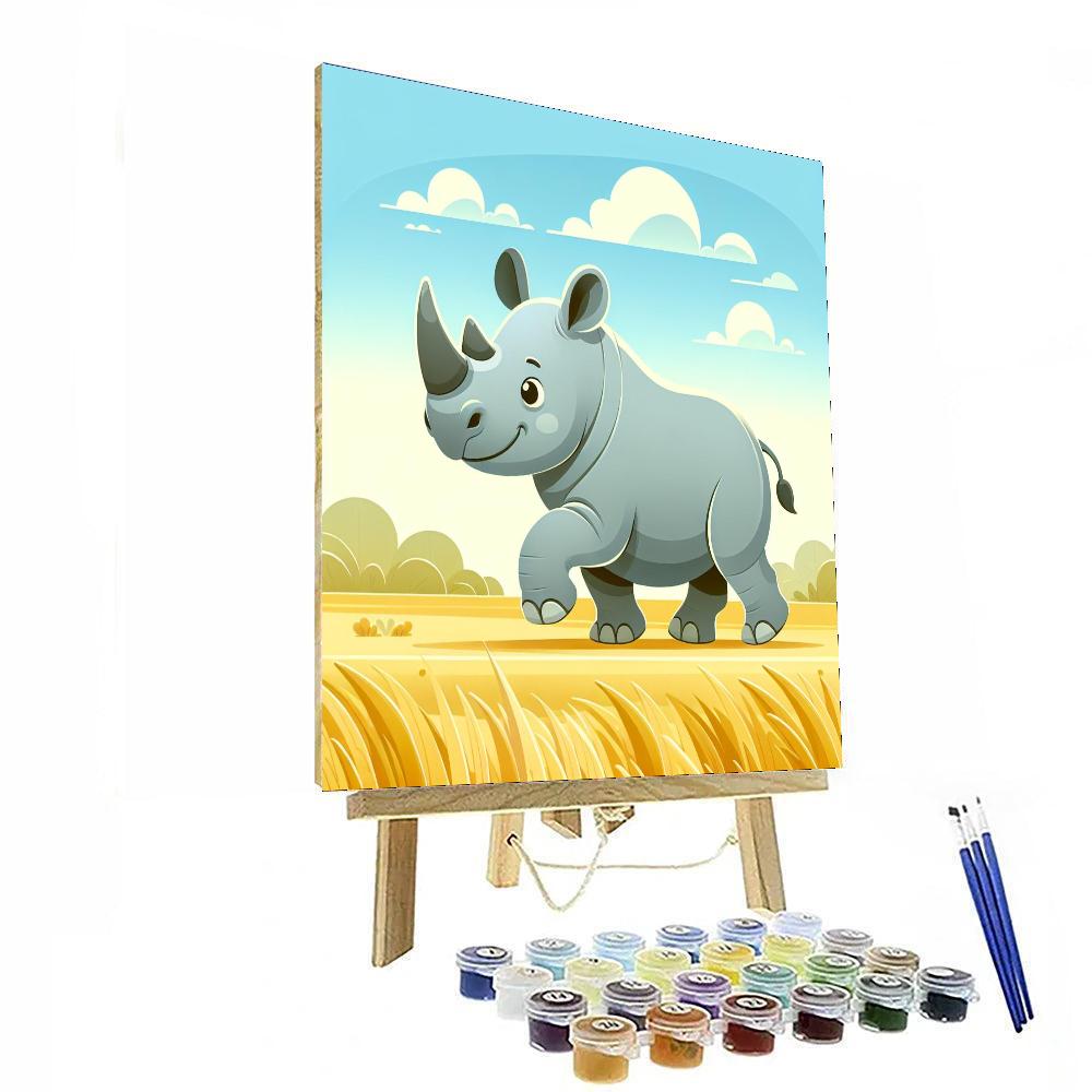 Roaming Rhinoceros Paint By Numbers Art