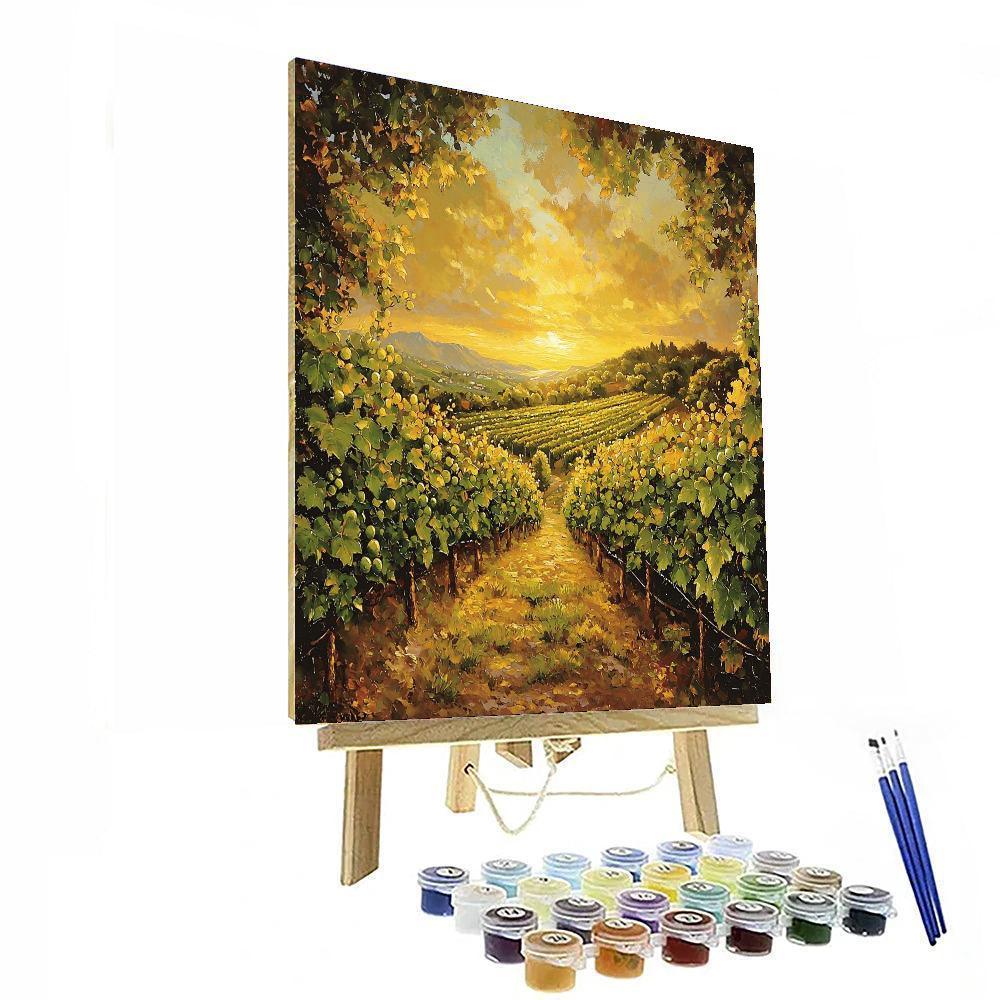 Gustave Courbet Inspired Rustic Vineyard Tranquility  Painting By Numbers Kit