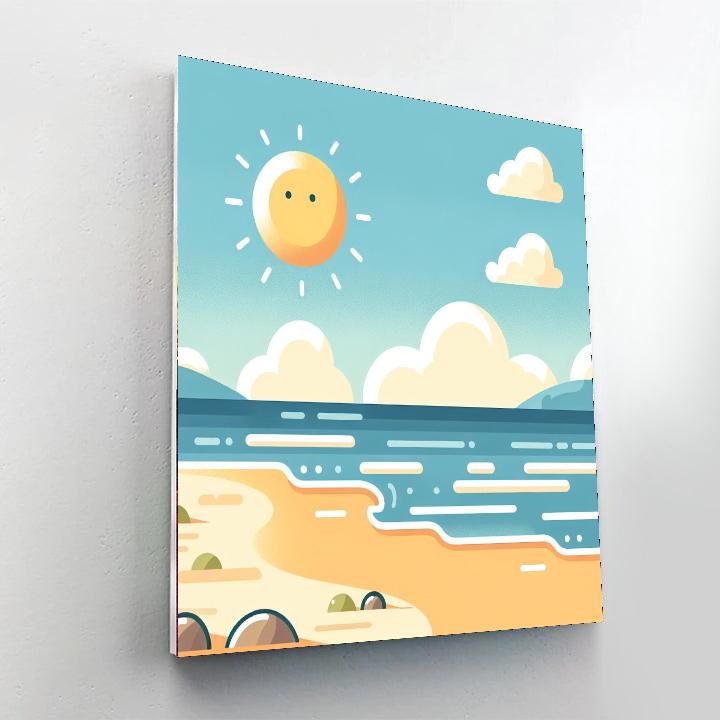 Serene Seaside Scene Paint By Numbers Art
