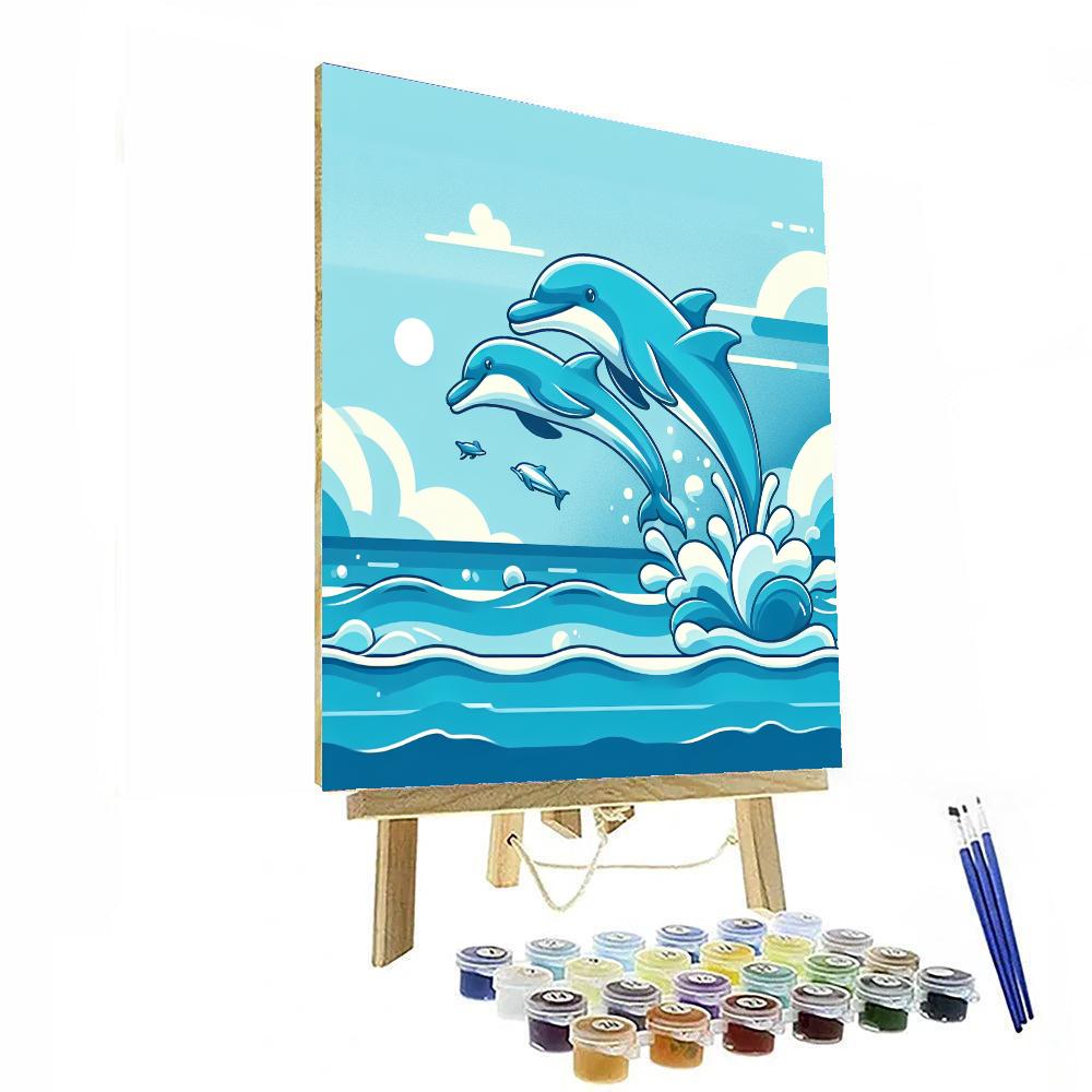 Splashing Dolphins Paint By Numbers Kits