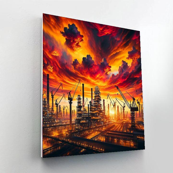 Vivid Industrial Sunset Paint By Numbers Kits