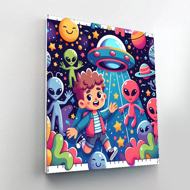 Intergalactic Alien Friends DIY Paint By Numbers