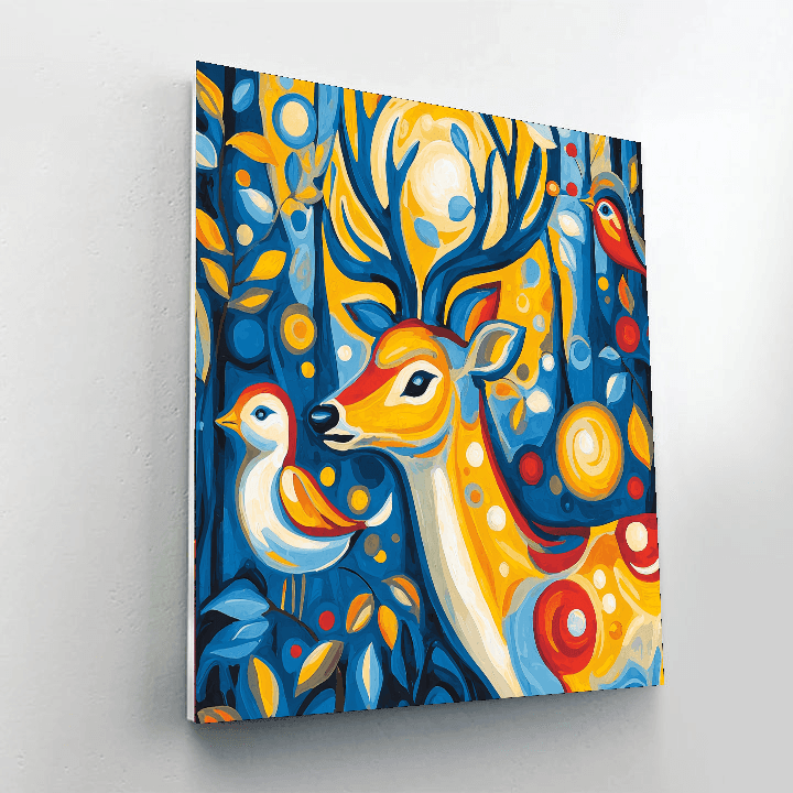 Franz Marc Inspired Wild Animal Encounter  Paint By Numbers Art