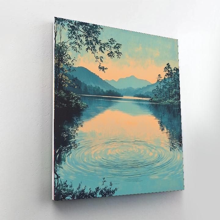 Utagawa Hiroshige Inspired Gentle Ripples Of Serenity  Number Painting