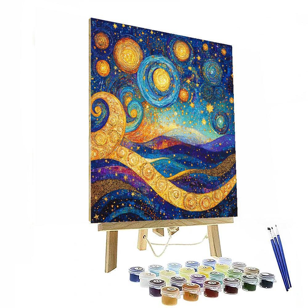Gustav Klimt Inspired Celestial Tapestry  Paint By Numbers Kits