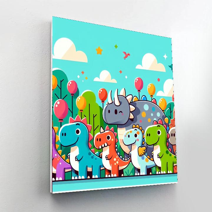 Dazzling Dino Parade Paint By Numbers Kits