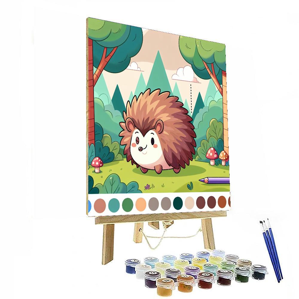 Happy Hedgehog Hideout Number Painting