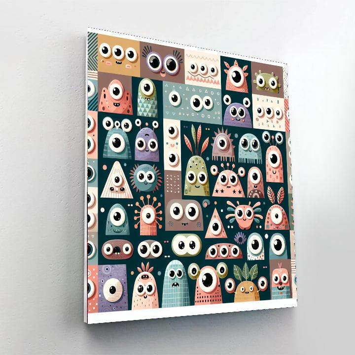 Quirky Cartoon Creatures Painting Number Kit
