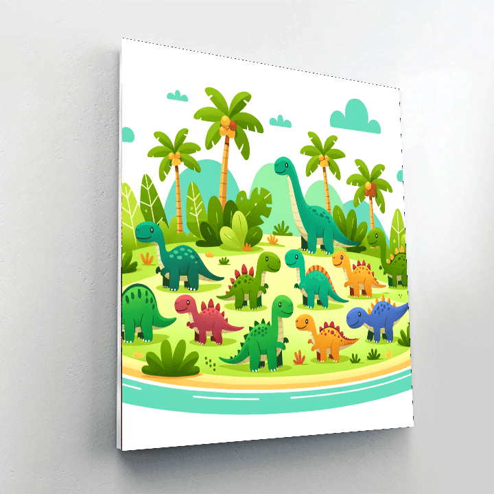 Journey To Dinosaur Island DIY Paint By Numbers