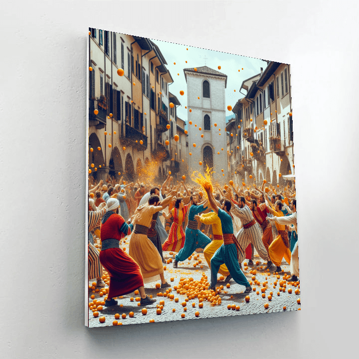 Battle Of The Oranges - Ivrea Painting By Numbers Kit