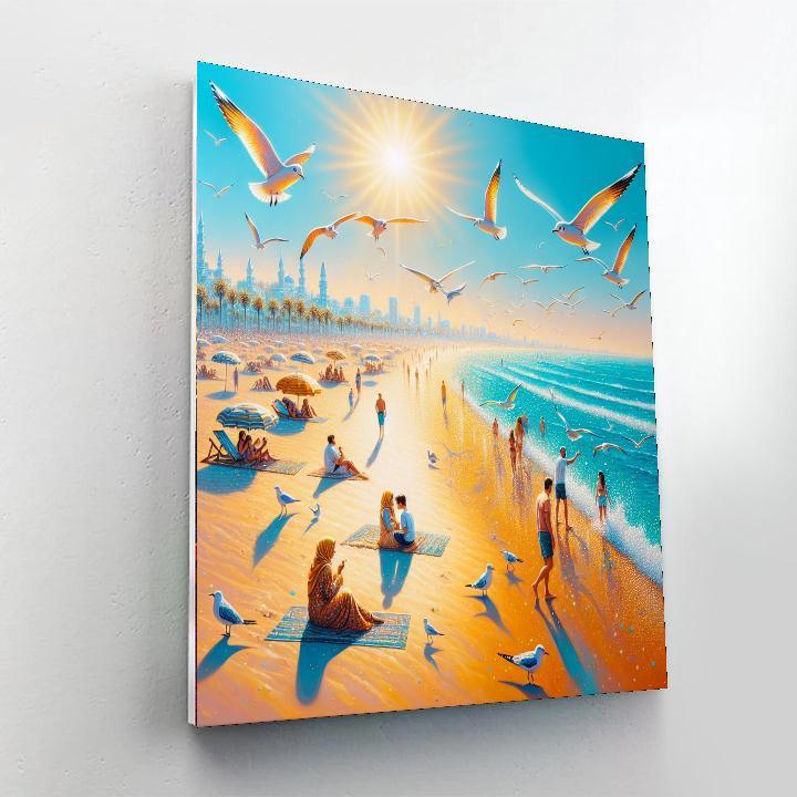 Sunny Coastal Promenade Paint By Numbers