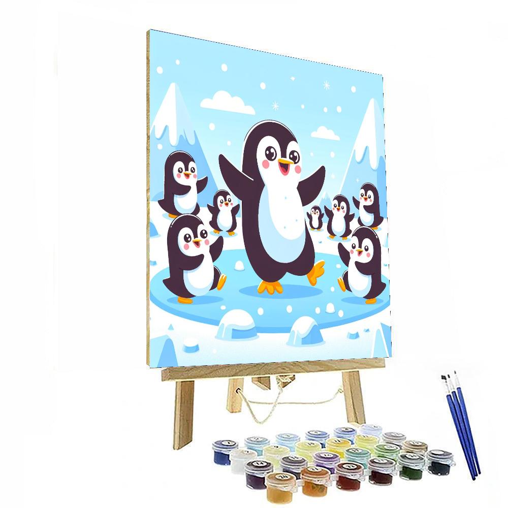 Friendly Penguin Party Painting Number Kit