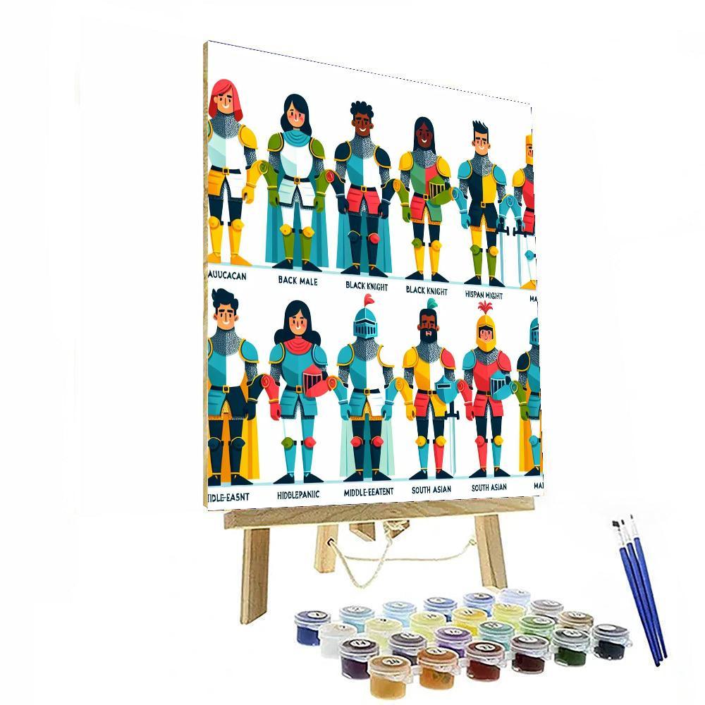 Medieval Knights Adventure Painting Number Kit