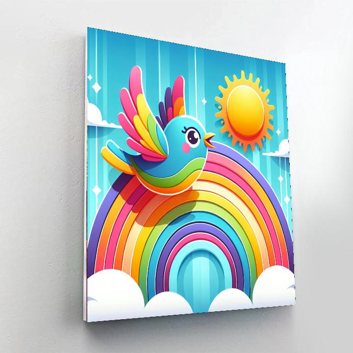 Radiant Rainbow Bird Paint By Color
