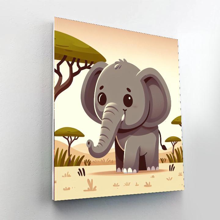 Cheery Elephant Safari Paint By Number