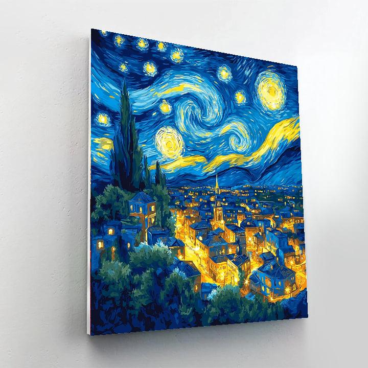 Vincent Van Gogh Inspired Starry Nights In The City  Paint By Numbers Kits