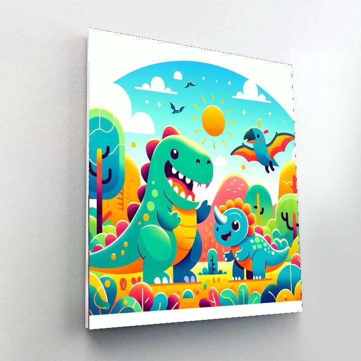 Dreamy Dinosaur Adventure Paint By Numbers