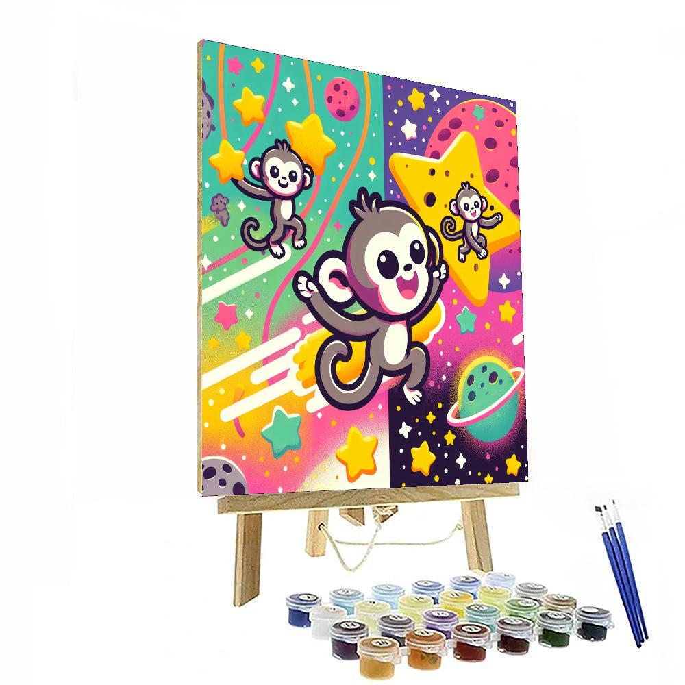 Silly Space Monkeys Number Painting