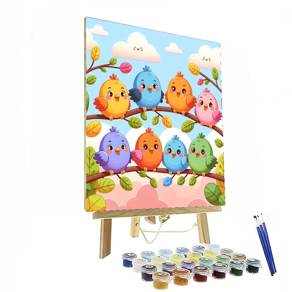 Colorful Bird Watchers Paint By Numbers