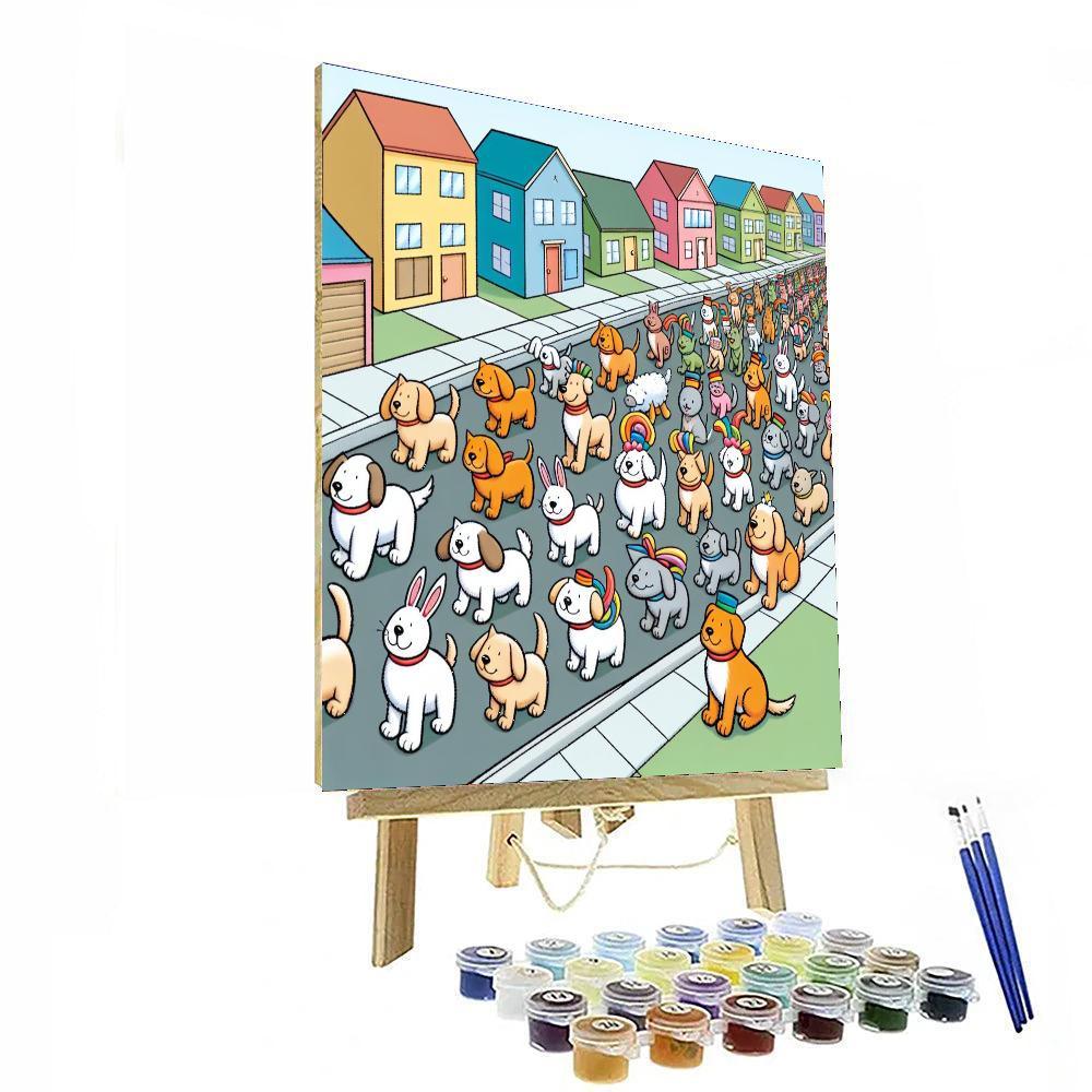 Friendly Pet Parade Paint By Numbers Art
