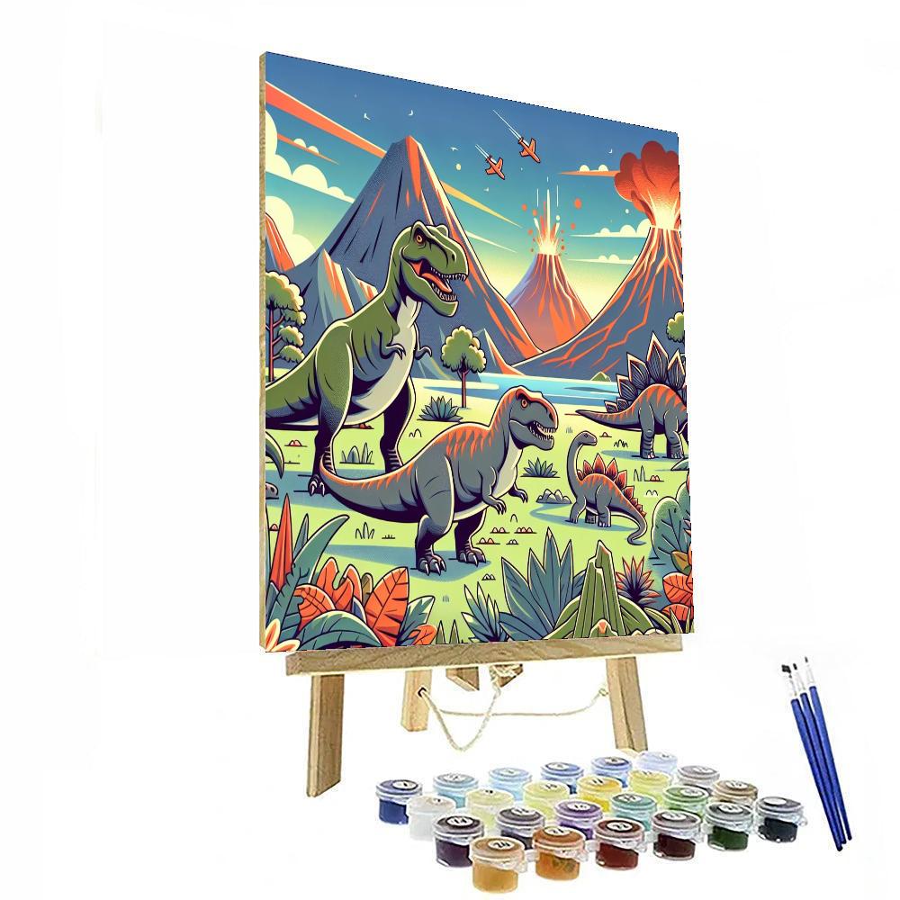 Dinosaur Time Travel Painting By Numbers Kit