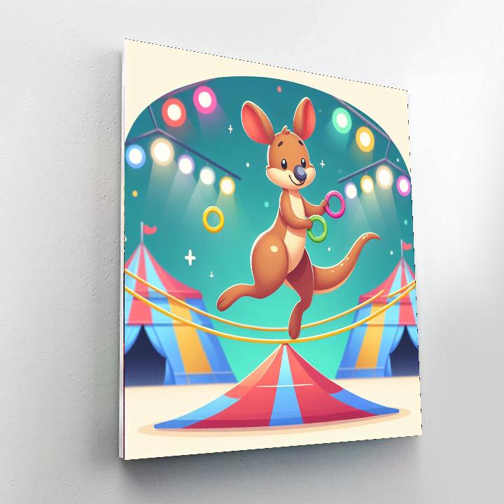 Circus Acrobat Kangaroo Number Painting
