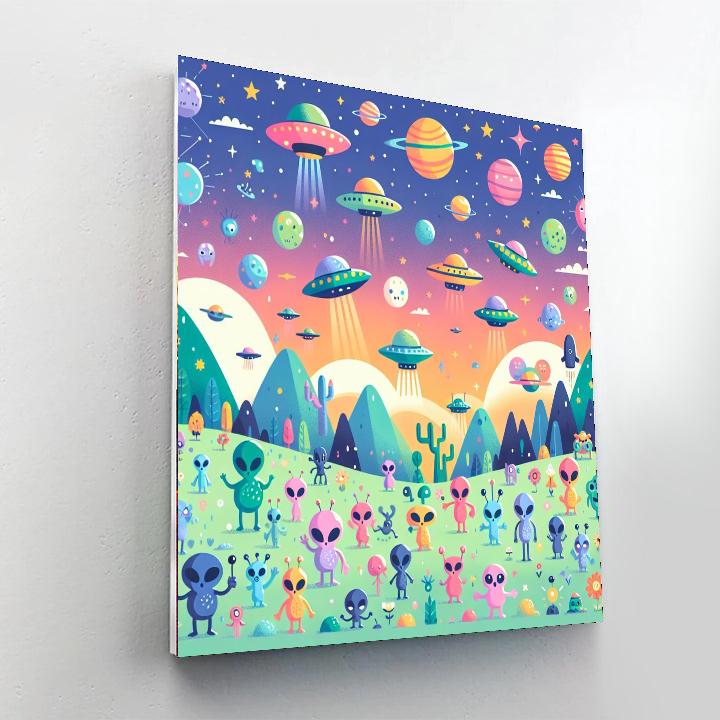Friendly Alien Encounters Paint By Color