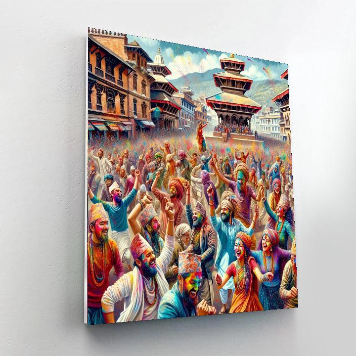 Holi Festival - Kathmandu, Nepal Numbered Painting Kits