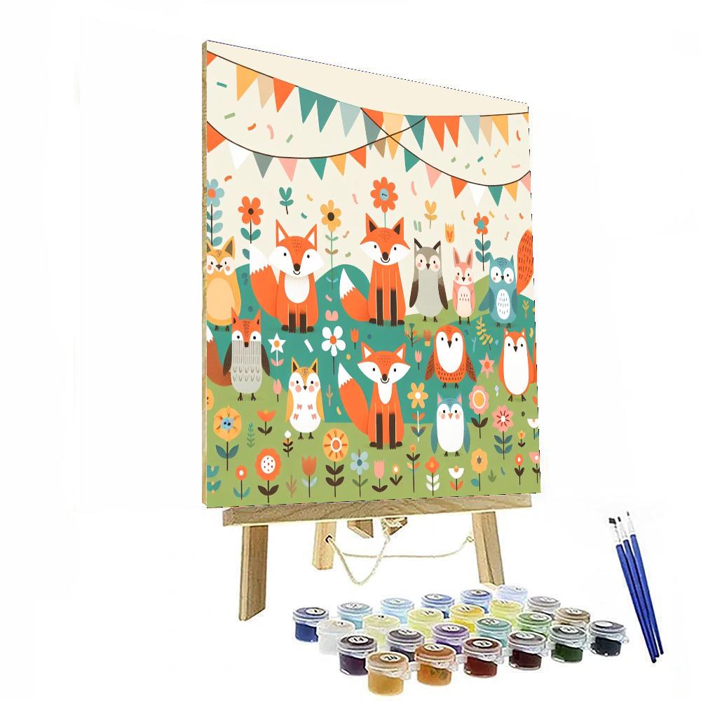 Friendly Forest Festival Paint By Numbers Art