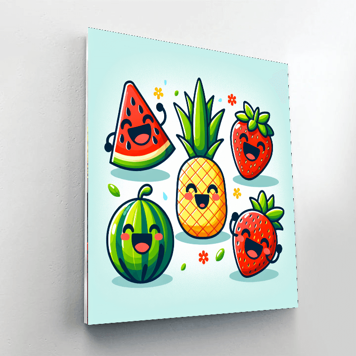 Silly Summer Fruits Paint By Number