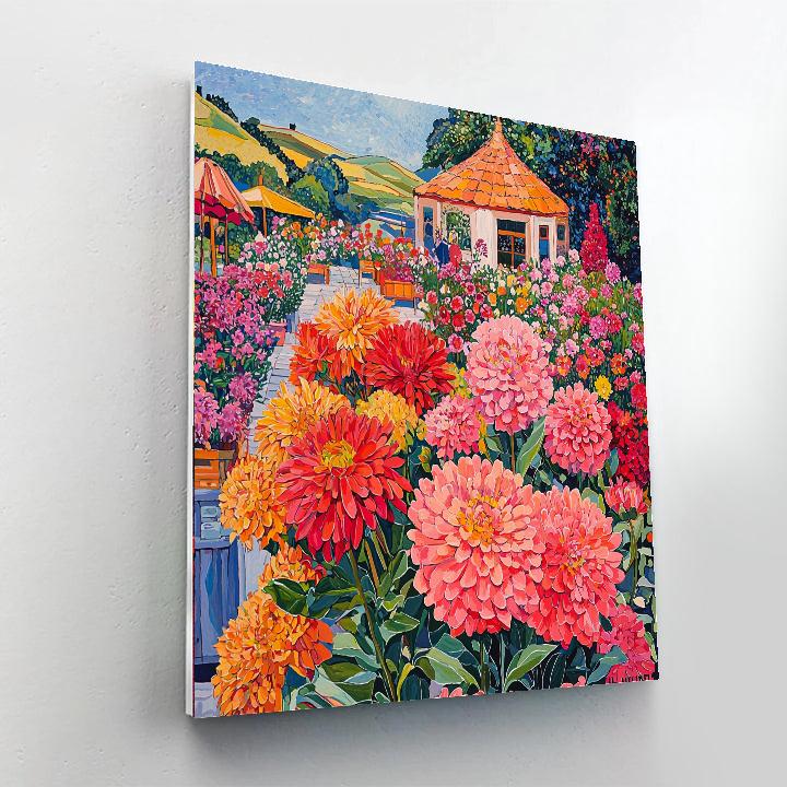 David Hockney Inspired Vivid Floral Display  Paint By Number