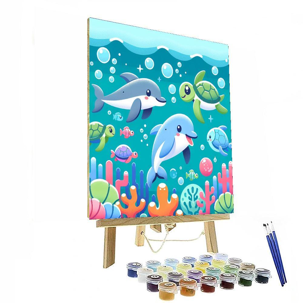 Happy Sea Creatures Painting Number Kit