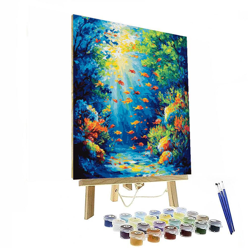 Claude Monet Inspired Whimsical Underwater Symphony  Paint By Numbers