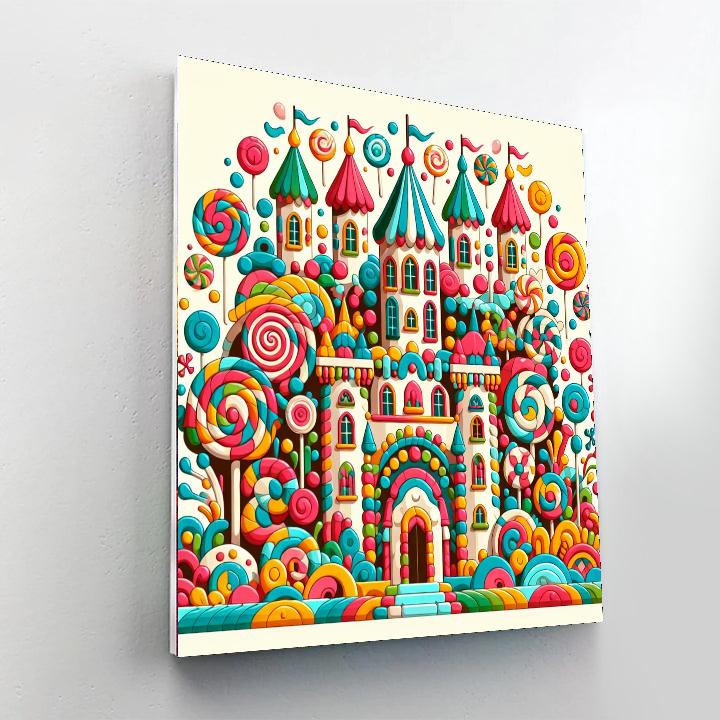 Colorful Candy Castle Numbered Painting Kits