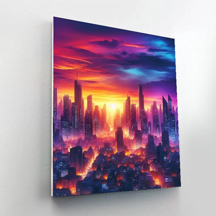 Radiant City Sunset Paint By Number