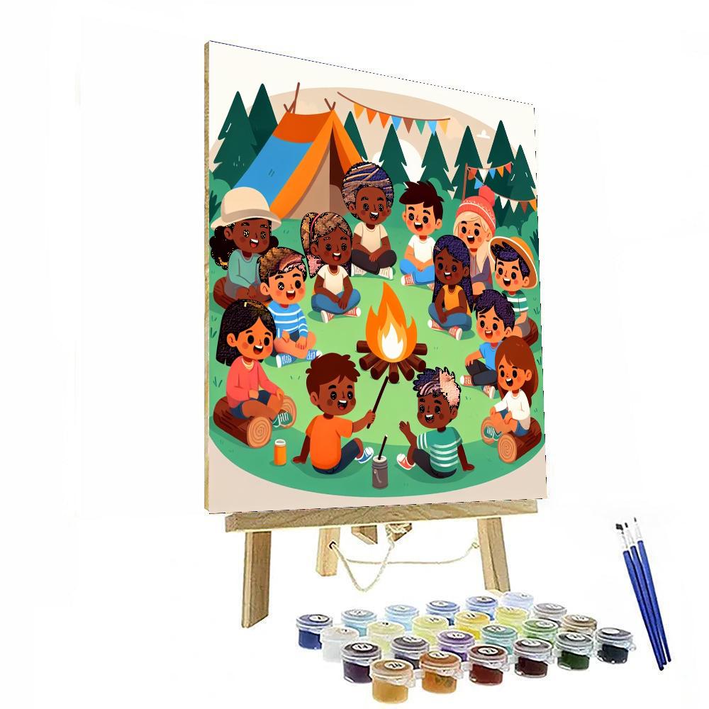 Cozy Campfire Gathering Painting Number Kit