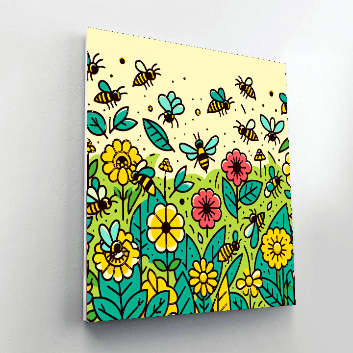 Busy Bee's Garden Number Painting
