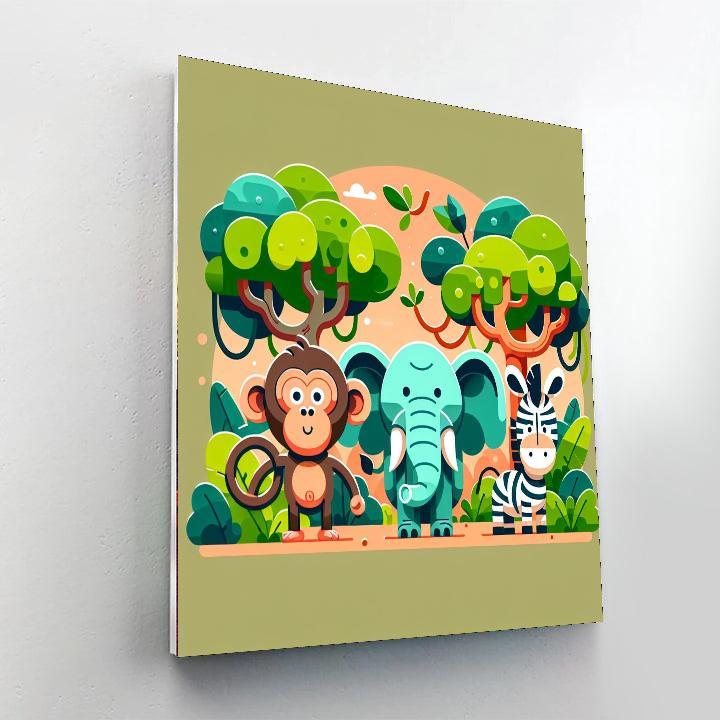 Silly Jungle Safari Paint By Number