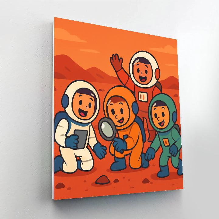 Friendly Astronauts On Mars Paint By Number