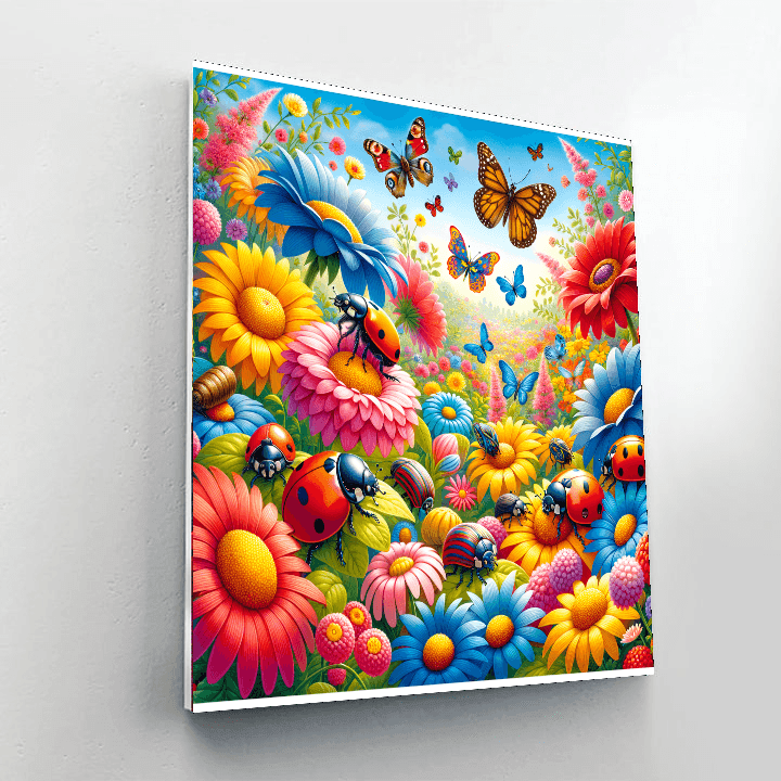 Whimsical Flower Garden Painting Number Kit