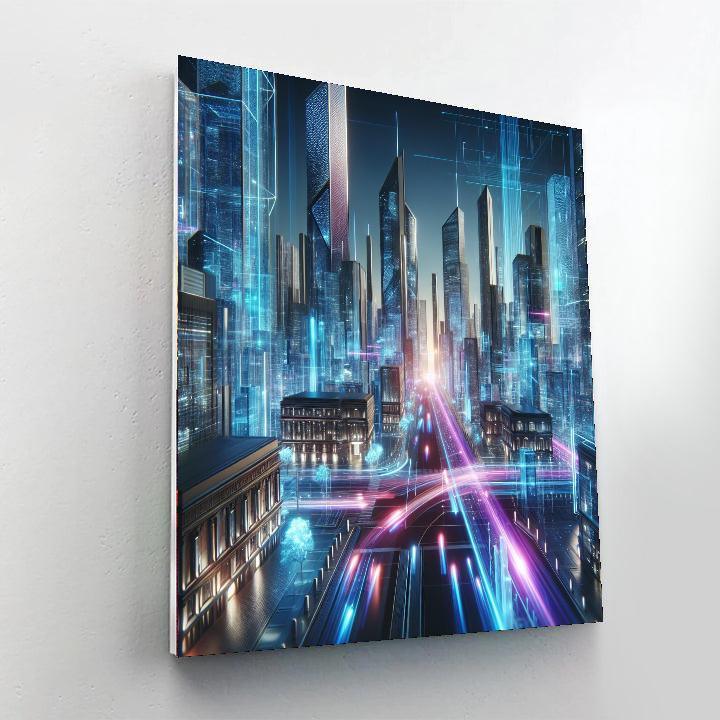 Futuristic Cyber City Paint By Number