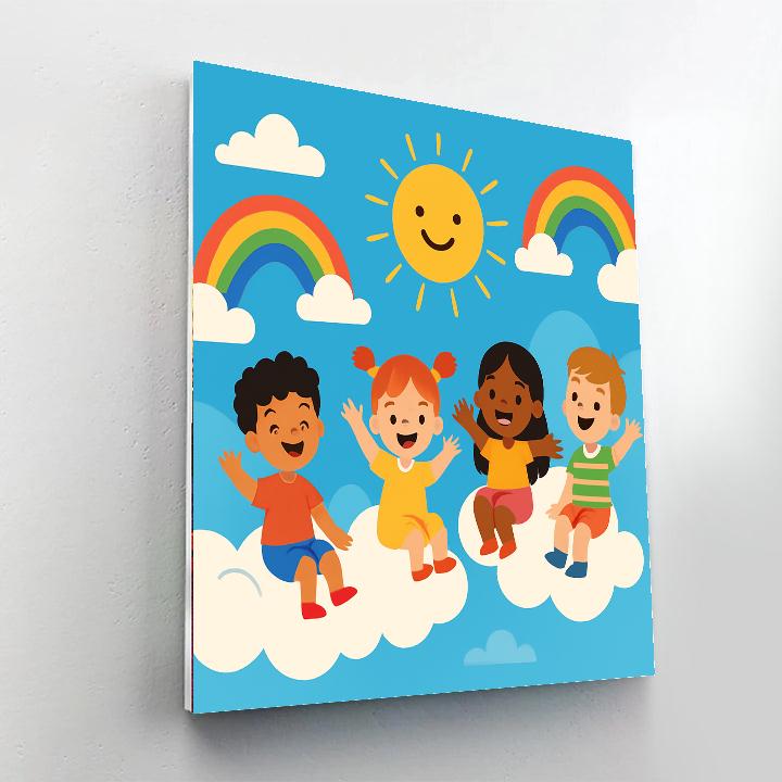 Happy Cloud Riders Numbered Painting Kits