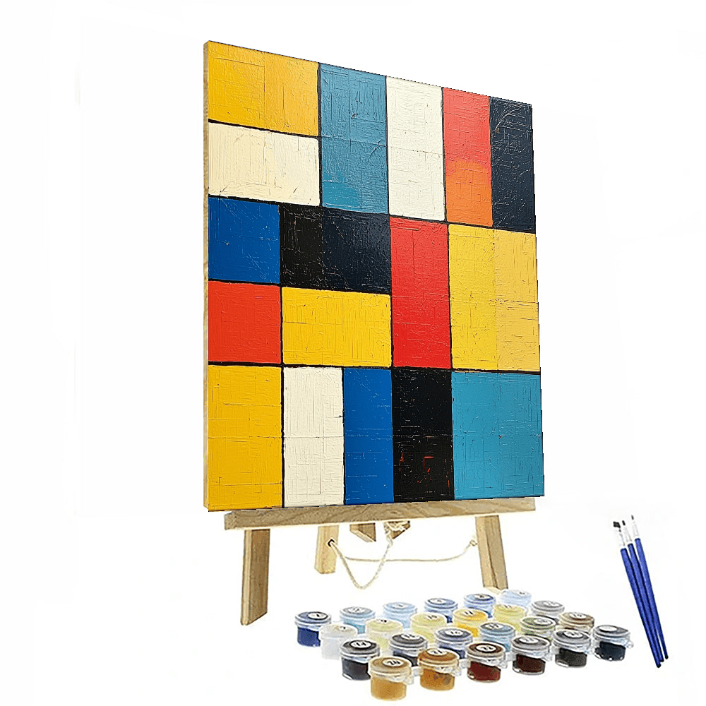 Piet Mondrian Inspired Geometric Paradise  Paint By Numbers Kits
