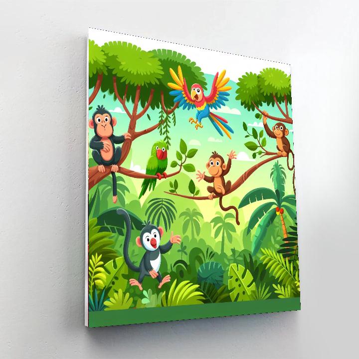 Jungle Acrobatics Fiesta Paint By Numbers Art