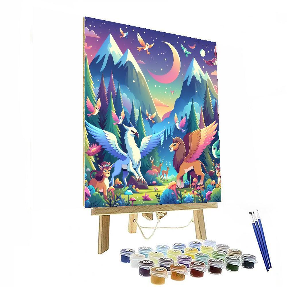 Mystical Mountain Forest Number Painting